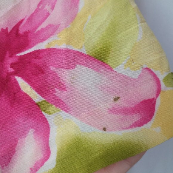 Talbots Women's Yellow Floral Yellow Pink Green Below the Knee Lined Size 6 - Picture 3 of 5